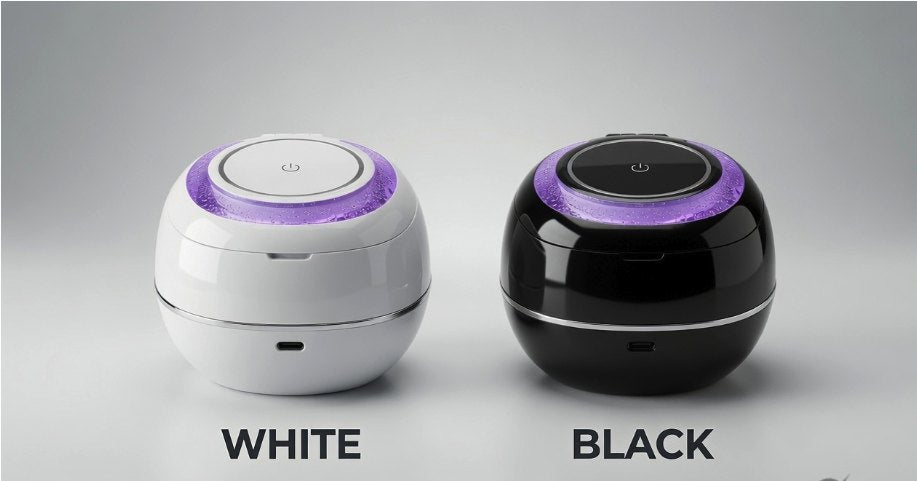 Available in white and black