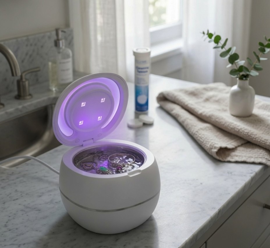Ultrasonic cleaning on the counter